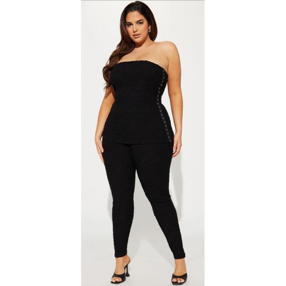 Stylish Black Strapless 2 Piece Set